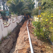 90 mm, 10 kg pvc pipe laying work in progress