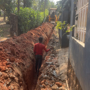 Pipe laying on progress