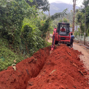 Pipe laying on progress