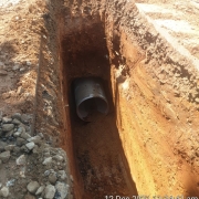 914mm MS pipe laid below culvert at 4m depth at MC road Nalanchira