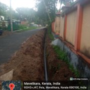 Chettikulangara ward 17 (vadakethundam to kannamangalam south)   Road side : Right side  Pipe :90mm PVC  No of pipes laid:40