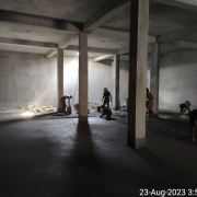  inside floor slab plastering work in progress