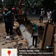 pipe laying work at civil station.