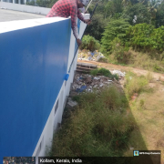 Parapet border painting work  in filter house .