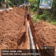 Laying 350 mm DI pipe & 90 mm PVC rider pipe line
