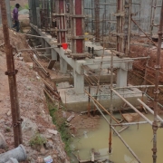 Bypass channel: Column rebar and shuttering in progres