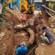 Interlinking raw water pipe line (700mm and 400mm ) work in progress 
