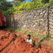 Pipe laying on progress