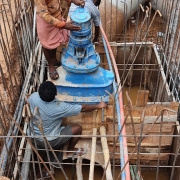 Scour valve chamber work in progress at kanjirakodu.