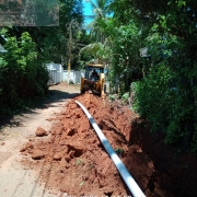 90 mm PVC pipe laying 