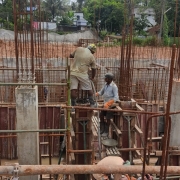 Concreting work for columns in CWR