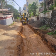 Road restoration work at Peroorkada-Krishna Nagar road