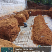 reinforcement works of filter house base slab is going on.