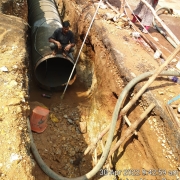 1118mm MS pipe laid at Peroorkada - rock removed portion