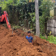 Pipe laying on progress