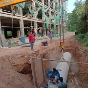 pipe laying work at Manichithode