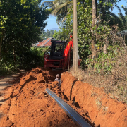 Pipe laying on progress