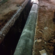 914mm MS pipe laying near MC road, Nalanchira