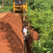 Pipe laying on progress