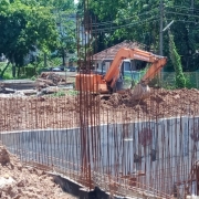 Soil back filling in filter house.