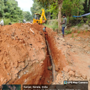 150mm DI and 90 mm HDPE 16 pipe laying at kanjar thadipalam road