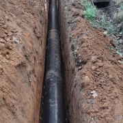 350mm DI pipe laying work progress