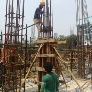 Concreting for columns in filter house