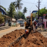 300mm DI  pipe laying work  at cherupushpam road
