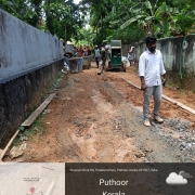 Road work progress at pazhavara 