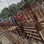 Concreting for side wall in pump house