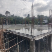 Admin building ground floor roof slab curing going on. 