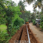 laying of 90mm 8kg pipe 
