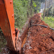 Pipe laying on progress