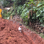 Pipe laying on progress