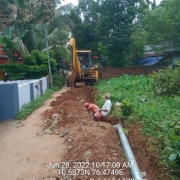 Laying of 150mmGI pipe linking work 