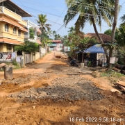 Bacfilled and levelled surface of pipes laid at Krishna Nagar road.