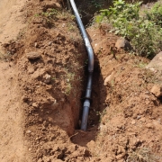 fixing 100 mm GI pipe in Baratha road