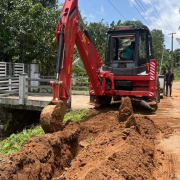 Pipe laying on progress