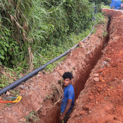 Pipe laying on progress