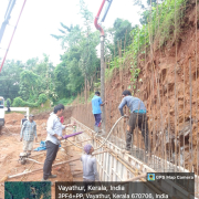 retaining wall stem concreting upto 1.5 m completed