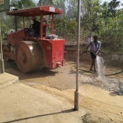 Road restoration work at Karumbumkonam-Kariyam road