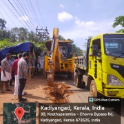 Road restoration work at kadiyangad