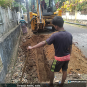 Distribution pipe laying